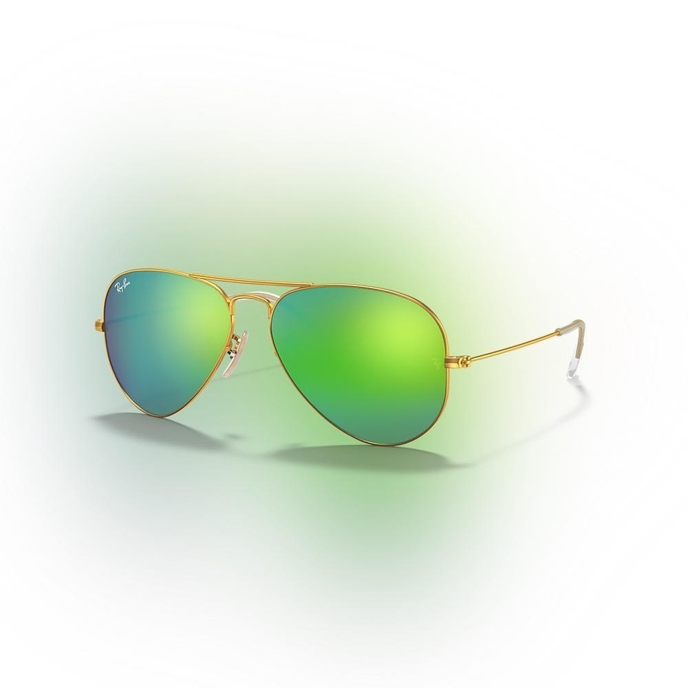 Ray-Ban Gold Frame AVIATOR FLASH LENSES Sunglasses RB 3025